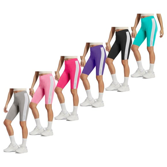 Women's Classic Comfy High-Waist  Biker Shorts with 4-Way Stretch & Mesh Detail - Picture 13 of 16